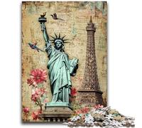 Rompecabezas para Adultos y Adolescentes Estatua de la Libertad Apto para Mayores de 14 años Apto para Parejas Regalos para Amigos y Familiares 50x75cm