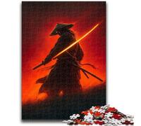 Rompecabezas para Adultos y Adolescentes: Guerrero Samurái Neón, Rompecabezas de Guerra para Adultos, Juego desafiante para Todos, para Mujeres, Regalos para Hombres (26x38cm)