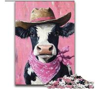 Rompecabezas para Adultos y Adolescentes, Juego de Preguntas sobre Vaqueros y Vacas, Toda la Familia, 70x100cm