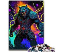 Rompecabezas para Adultos y Adolescentes: Lobo deformante, Juguete Educativo Intelectual descompresor, Gran Regalo y Juguetes, 26x38cm