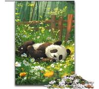 Rompecabezas para Adultos y Adolescentes: Panda en la Hierba Juguetes de Entretenimiento Familiar, Toda la Familia a Partir de 14 años tamaño 26x38cm