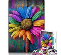 Rompecabezas para Adultos y Adolescentes Pintura al óleo de Flores Rompecabezas para Adolescentes Alivio del estrés desafío difícil decoración única para el hogar y Regalos 38x26cm