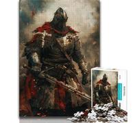 Rompecabezas para Adultos y Adolescentes: Pintura de Guerreros Medievales, Juegos educativos, decoración del hogar, Juego Educativo para cumpleaños y Navidad (75x50cm)