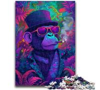 Rompecabezas para Adultos y Adolescentes Rompecabezas de chimpancé fumando Apto para Mayores de 14 años Juegos Familiares Oferta como Regalo para Toda la Familia 50x75cm