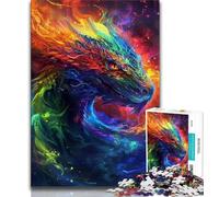 Rompecabezas para Adultos y Adolescentes: Rompecabezas de dragón arcoíris para Adultos Juego desafiante para Todos para Mujeres Regalos para Hombres 38x26cm