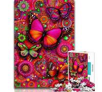 Rompecabezas para Adultos y Adolescentes, Rompecabezas de fantasía de Mariposas, Juguetes educativos, Juegos para aliviar el estrés y fomentar el Amor en Pareja (75x50cm)