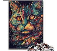 Rompecabezas para Adultos y Adolescentes, Rompecabezas de Gatos espaciales Coloridos para Mayores de 14 años, Juegos educativos para Adultos y Adolescentes, Obra de Arte de Regalo, 70x100cm