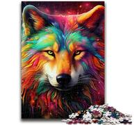 Rompecabezas para Adultos y Adolescentes: Rompecabezas de Lobos Coloridos, un Juego desafiante para Todos, para Mujeres, Regalos para Hombres (26x38cm)