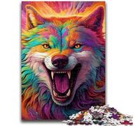 Rompecabezas para Adultos y Adolescentes: Rompecabezas de Lobos Coloridos, un Juego desafiante para Todos, para Mujeres, Regalos para Hombres (26x38cm)
