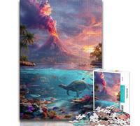 Rompecabezas para Adultos y Adolescentes, Rompecabezas de Sea World, Juguetes de Entretenimiento Familiar con póster a Juego y Hoja de Trivia (38x26cm)