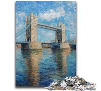 Rompecabezas para Adultos y Adolescentes, Rompecabezas del Puente de Londres, Pintura al óleo, Juego desafiante, Juguetes, Regalo Ideal para Toda la Familia a Partir de los 14 años, 50x75cm