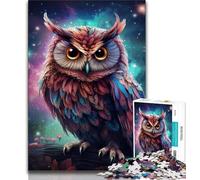 Rompecabezas para Adultos y Adolescentes, Rompecabezas Galaxy Owl, Juego desafiante, Toda la Familia, 38x26cm