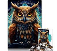 Rompecabezas para Adultos y Adolescentes, Rompecabezas Galaxy Owl, Juego desafiante, Toda la Familia, 38x26cm