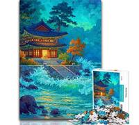 Rompecabezas para Adultos y Adolescentes: Torres de Palacio Tradicionales Coreanas Juego desafiante y Educativo para Toda la Familia, Ideal para cumpleaños y Navidad (75x50cm)