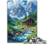 Rompecabezas para Adultos y Adolescentes: Un Pueblo bajo Las montañas Nevadas Desafiante, Pero Divertido y Divertido Regalos y cumpleaños únicos 26x38cm
