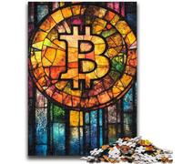 Rompecabezas para Adultos y Adolescentes, vitrales, Bitcoin, Juego desafiante, Juguetes, Regalo Ideal para Toda la Familia, Mayores de 14 años, 50x75cm