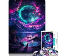 Rompecabezas para Adultos y Adolescentes Zorro bajo el Planeta, 1000 Piezas, Juegos educativos para Adultos, decoración del hogar, Ideal para Escritorio (tamaño 75x50cm)