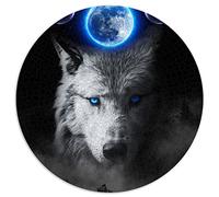 Rompecabezas para Adultos y niños 1000 Piezas Mystical Wolf Jigsaw Kids Rompecabezas Redondo para niños para Adultos y niños Rompecabezas de cartón Juegos Familiares (tamaño 67.5x67.5cm)