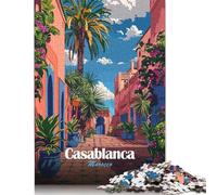Rompecabezas para adultos y niños Casablanca, Marruecos Póster de viaje Rompecabezas de 1000 piezas Rompecabezas de papel para adultos Regalos Decoración familiar 38x26 cm/1000 piezas