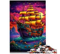 Rompecabezas para adultos y niños, diseño de barco pirata, 2000 piezas, 27.56 x 39.37 pulgadas, rompecabezas de tarjeta gris para adultos y niños a partir de 14 años, el mejor regalo para adultos y