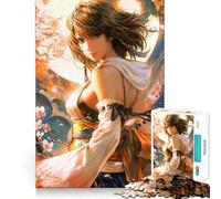 Rompecabezas para Adultos Yuna Final FantasyxArtwork 1000 Piezas Juego de Entrenamiento cognitivo Encaje Huecos Actividad Relajante para el Descanso Mental (38x52cm)