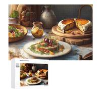 Rompecabezas para Adultos1000 PCS A Festive Table Setting with Gourmet Dishes Rompecabezas De Juguete para Decoración De Pared Difícil Oferta Difícil como Regalo para Toda La Familia 1000 PCS