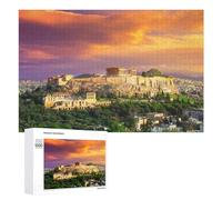 Rompecabezas para Adultos1000 PCS Acropolis of Athens Ancient Wonders at Sunset Rompecabezas para Adolescentes Juego De Ingenio Arte De Pared Cumpleaños 1000 PCS