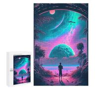 Rompecabezas para Adultos1000 PCS Alien Beach Encounter Rompecabezas para Adolescentes Juego De Ingenio Arte De Pared Cumpleaños 1000 PCS