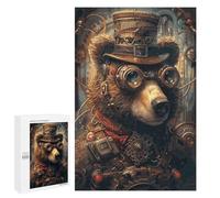 Rompecabezas para Adultos1000 PCS Animal Steampunk Bear Rompecabezas para Adultos Juguete Decoración De Pared Desafío Difícil Cumpleaños Y Navidad 1000 PCS