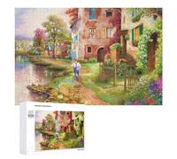 Rompecabezas para Adultos1000 PCS Autumn Village Scene with Boy and Wheelbarrow Rompecabezas para Adultos Juegos Familiares Análisis Y Lógica Reducción del Estrés Regalos 1000 PCS