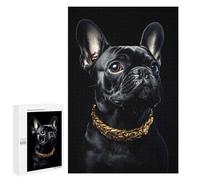 Rompecabezas para Adultos1000 PCS Black & Gold French Bulldog Rompecabezas para Adultos Juego Familiar Regalos para Mujeres Regalos De Juegos Desafiantes 1000 PCS