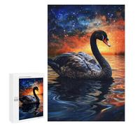 Rompecabezas para Adultos1000 PCS Black Swan on Cosmic Lake Rompecabezas para Adultos Juegos Divertidos Regalo De Cumpleaños Regalos De Cumpleaños 1000 PCS
