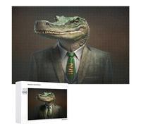 Rompecabezas para Adultos1000 PCS Business Crocodile The Ultimate Entrepreneur Rompecabezas Juego De Ingenio Patrón De Ensamblaje Regalos Y Cumpleaños Únicos 1000 PCS
