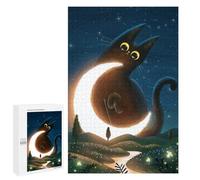 Rompecabezas para Adultos1000 PCS Cat and The Magic Moon Rompecabezas para Adultos Juguete Decoración De Pared Regalos para Mujeres Ayuda A Ejercitar El Cerebro 1000 PCS