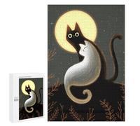 Rompecabezas para Adultos1000 PCS Cats in The Moonlight Rompecabezas para Adultos Juguete Decoración De Pared Regalos para Mujeres Ayuda A Ejercitar El Cerebro 1000 PCS