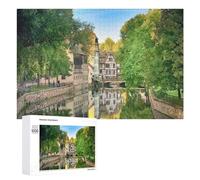 Rompecabezas para Adultos1000 PCS Charming Canal Scene with Half-Timbered Houses Rompecabezas para Adultos Juegos Divertidos Regalo De Cumpleaños Regalos De Cumpleaños 1000 PCS