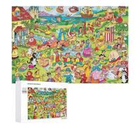 Rompecabezas para Adultos1000 PCS Children's Fairy Tale Characters in A Village Scene Rompecabezas para Adolescentes Juego De Ingenio Arte De Pared Cumpleaños 1000 PCS