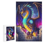 Rompecabezas para Adultos1000 PCS Colorful Dragon on Castle Wall Rompecabezas para Adultos Juegos Divertidos Decoración De Pared Oferta como Regalos para Toda La Familia 1000 PCS