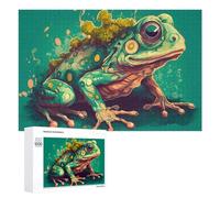 Rompecabezas para Adultos1000 PCS Colorful Fantasy Frog Illustration Rompecabezas para Adultos Juegos Divertidos Regalo De Cumpleaños Regalos De Cumpleaños 1000 PCS