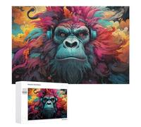 Rompecabezas para Adultos1000 PCS Colorful Gorilla with Headphones Rompecabezas para Adultos Juegos Divertidos Regalo De Cumpleaños Regalos De Cumpleaños 1000 PCS