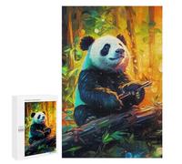 Rompecabezas para Adultos1000 PCS Colorful Panda in Nature -1 Rompecabezas para Adolescentes Juego De Ingenio Arte De Pared Cumpleaños 1000 PCS