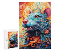 Rompecabezas para Adultos1000 PCS Colorful Rat Portrait Rompecabezas para Adultos Juegos Divertidos Regalo De Cumpleaños Regalos De Cumpleaños 1000 PCS