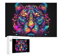 Rompecabezas para Adultos1000 PCS Colorful Tiger Portrait Artwork Rompecabezas para Adultos Juegos Divertidos Regalo De Cumpleaños Regalos De Cumpleaños 1000 PCS