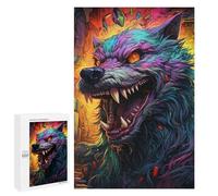 Rompecabezas para Adultos1000 PCS Colorful Wolf Artwork -7 Rompecabezas para Adolescentes Juego De Ingenio Arte De Pared Cumpleaños 1000 PCS