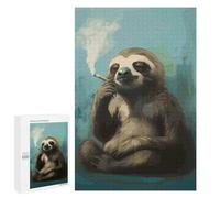 Rompecabezas para Adultos1000 PCS Cool Sloth Smoking Rompecabezas para Adultos Juegos Divertidos Decoración De Pared Oferta como Regalos para Toda La Familia 1000 PCS