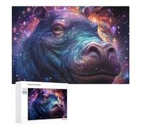 Rompecabezas para Adultos1000 PCS Cosmic Hippo Portrait Rompecabezas para Adultos Juego De Ingenio Regalo De Cumpleaños para Cumpleaños, Navidad 1000 PCS