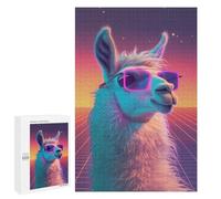 Rompecabezas para Adultos1000 PCS Disco Party Retro Llama Rompecabezas Juego De Ingenio Patrón De Ensamblaje Regalos Y Cumpleaños Únicos 1000 PCS