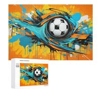 Rompecabezas para Adultos1000 PCS Dynamic Soccer Ball Artwork Rompecabezas para Adultos Juegos Familiares Análisis Y Lógica Reducción del Estrés Regalos 1000 PCS