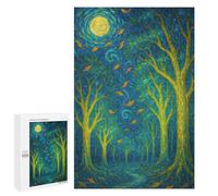 Rompecabezas para Adultos1000 PCS Enchanted Forest Under A Swirling Sky Rompecabezas para Adultos Juguete Decoración De Pared Desafío Difícil Cumpleaños Y Navidad 1000 PCS