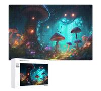 Rompecabezas para Adultos1000 PCS Enchanted Mushroom Forest -1 Rompecabezas para Adolescentes Juego De Ingenio Arte De Pared Cumpleaños 1000 PCS